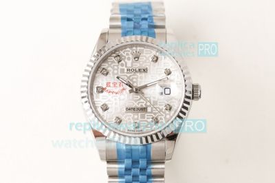 N9 Factory Replica Rolex Datejust Silver Micro Face Watch 39MM